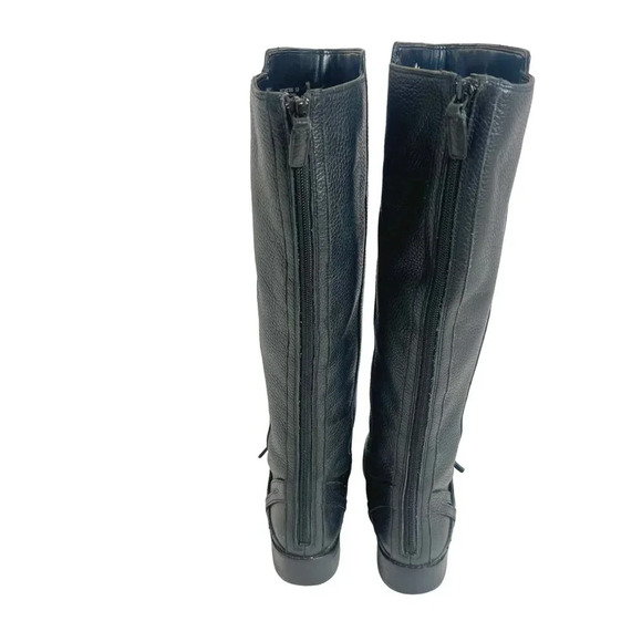 Cole Haan Pearlie Black Pebbled Leather Riding Boot With Buckle Women's Size 5.5 - Picture 4 of 11